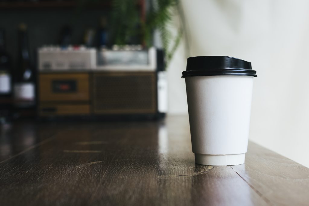 disposable paper coffee cup