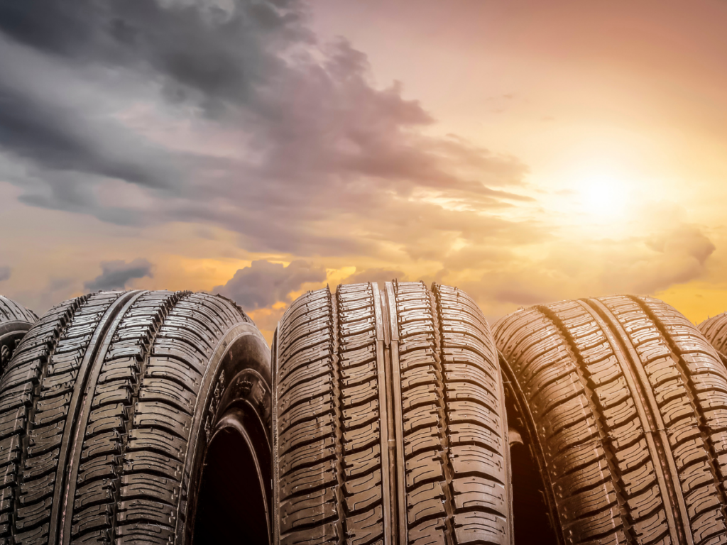 close up of tires with a sunny background