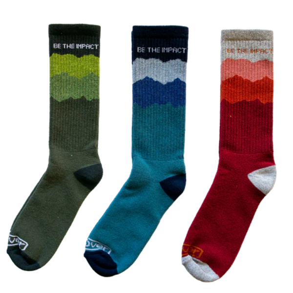 three colors of socks