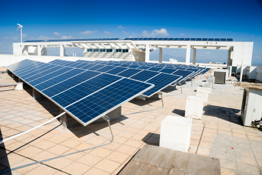 Solar Panels on top of an office building